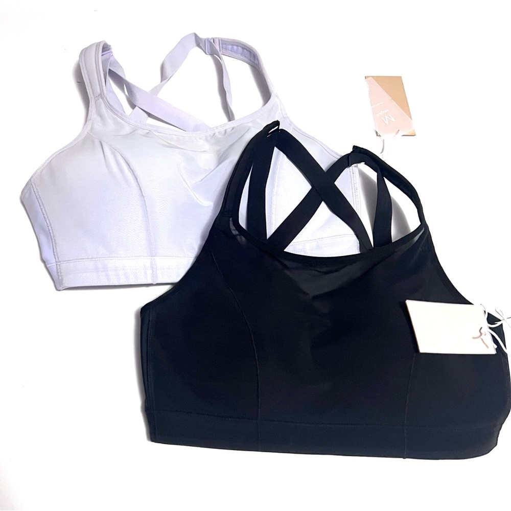 POPFLEX Superbra Black Lavender Bundle Adjustable straps built in padding SIZE M